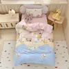 Berçário Classe A Algodão Puro Conjunto de Três Peças para Soneca Desenho Animado Conjunto de Roupa de Cama Infantil para Bebê Todo Algodão Conjunto de Seis ou Sete Peças com Enchimento de Travesseiro