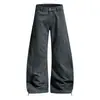 Pantalones Anchos Casuales de Color Sólido para Hombre con Estilo Punk Retro Moderno Desestructurados