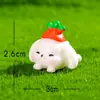 Paisaje en Miniatura Creativo Lindo Zanahoria y Conejo Blanco Figuras Decoración DIY Accesorios para Colgar Mini Adornos de Escritorio