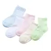Meias de Algodão Mesh para Crianças de Primavera e Verão, Respiráveis e Absorventes de Suor, Meias de Desenho Animado para Meninos e Meninas, Meias Curtas Jacquard para Crianças Pequenas, Meias de Menina