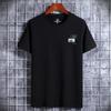Venta al por mayor nueva camiseta de algodón de manga corta para hombre y tendencia para hombre Nueva camiseta holgada de media manga estampada una generación de cabello