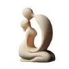 Escultura em Buxo Jane Eyre Casal se Beijando Coração a Coração Ornamento Criativo Artesanato em Madeira