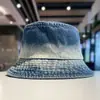 Sombrero de Pescador de Mezclilla con Degradado Estilo Japonés para Hombres y Mujeres, Sombrero de Sol de Ala Ancha para Cubrir el Rostro de Primavera y Verano, Sombrero Tipo Cubeta Versátil y de Moda