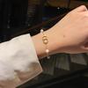 Pulsera Sencilla de Acero de Titanio con Perlas Estilo Coreano para Mujer Ins Amor Estrella Luna Doble Capa Novia Acero Inoxidable Cadena Cubana Pulsera de Moda