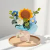 Artesanía Transfronteriza Tejido Ramo Pomposo Girasol Rosa Flor de Lana Flor Artificial Cubo de Abrazo Adorno Regalo