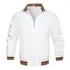 Chaqueta de béisbol para hombre talla europea, abrigo casual para primavera y otoño, color liso, cuello alto, con cremallera, ropa para hombre, comercio exterior transfronterizo