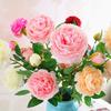 3 peonías extranjeras, flores artificiales para decoración de bodas y hogares, flores falsas, tres rosas extranjeras al por mayor