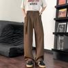 Pantalones occidentales de otoño para hombre, rectos, sueltos, modernos, combinables, japoneses, de pierna ancha, informales, para estudiantes, con diseño Sense.