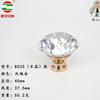 Fábrica de atacado de móveis de moda americana simples puxador de armário de cristal único furo gaveta diamante puxador de ouro