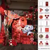 Nueva decoración de habitación de bodas estilo chino, accesorios para sesión de fotos para la sala de estar de la nueva casa, soporte de tablero KT para hotel, bata de mañana para la novia, artículos decorativos