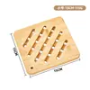 Esterilla de Bambú Aislante Térmico para Mesa de Comedor del Hogar, Esterilla Antiescaldado, Posavasos Cuadrado Hueco para Ollas, Posavasos para Tazas, Posavasos para Cocina Resistente a Altas Temperaturas al por Mayor