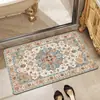 Felpudo Retro de Lujo Ligero para Entrada y Baño, Felpudo Antideslizante y Resistente a la Suciedad para Vestíbulo, Felpudo para Puerta de Entrada del Hogar