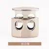 Fivela de cordão elástico de metal para coluna vertical de furo duplo plano quadrado, fivela de mola T5205