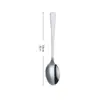 Conjunto de Talheres de Aço Inoxidável com Cabo Quadrado - Faca, Garfo e Colher para Restaurante, Faca e Garfo para Bife Estilo Ocidental, Colher Simples Lisa para Sobremesa, Colher de Café