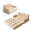 Superventas transfronterizo sofá cama inflable automático 2 en 1 para camping al aire libre, plegable, engrosado, flocado, reclinable perezoso para dos personas