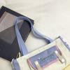 Bolsa Estilo Universitario con Bloques de Color Lindos Estilo Japonés para Estudiantes Mujeres que Asisten a Clases, Bolso Versátil de Hombro y Cruzado para Niñas
