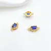 Banho Ouro 18K14K Forte Retenção de Cor Inlaid com Zircônia Cúbica Colorida Anel Duplo Oval Pingente Acessórios para Joias DIY Brincos Colar Pulseira