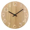 Reloj de pared silencioso de tablero de densidad de 12 pulgadas al por mayor, reloj de pared MDF, reloj de pared retro antiguo europeo y americano, reloj de madera, reloj de hora con pintura al óleo