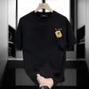 2024 Novo Dragão Ano Moda Algodão Homens T-shirt de manga curta Moda Nacional Vinho solto tinto Casal Base Meia manga Casual