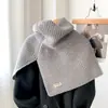 Bufanda chal de cuello alto dividido a la moda para mujer, estilo coreano de otoño e invierno, bufanda de punto versátil, bufanda de lana cálida a prueba de frío