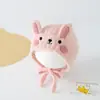 Sombrero de cerdito lindo con protección para las orejas para bebé de otoño e invierno, de felpa, súper adorable, elegante y versátil, nuevo accesorio para la cabeza para niños y niñas en salidas