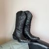 Botas de Verano para Mujer, Botas Largas Negras, Nuevo Estilo 2026, Súper Elegantes, Estilo Wasteland, Botas Largas, Botas Vaqueras Occidentales de Xinjiang