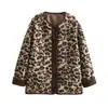 Atacado 2024 outono novo estilo europeu e americano feminino estampa de leopardo lã de cordeiro solto casual casaco