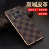 Capa de Couro de Alta Qualidade com Cobertura Total para Huawei Mate 40Pro Moda Tendência da Internet Xadrez Capa Protetora Resistente a Quedas
