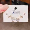Nuevo Producto Juego de Pendientes de Plata 925 con Aguja, Lazo y Corazón de Circonita, Tres Pares, Pendientes Exquisitos de Gama Alta para Mujer, Juego de 6 Piezas