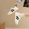 Zapatos Blancos Estilo Deportivo para Mujer 2025 Otoño Nuevo Estilo Coreano Punta Redonda con Cordones Combinación de Colores Moda Estudiante Casual Zapatos Forrest Gump