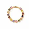 Pulsera Circular de Zirconia Completa, Cobre Chapado en Oro, Popular en Europa, América y Oriente Medio, Moda de Lujo Ligero, Venta Directa del Fabricante, Exclusivo para Transmisiones en Vivo de Tk