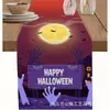 Camino de mesa nuevo de Halloween transfronterizo con un toque de alta gama, decoración de mesa de comedor para sala de estar, decoración navideña, personalización de mantel para fiestas y restaurantes
