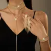 Colar Coreano Ins Elegante com Laço de Pérola Cravejado de Diamantes Corrente para Clavícula com Pingente Design da Moda Colar Personalizado para Mulheres