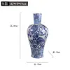 Porcelana Azul y Blanca "Dadu Rongfu" Florero Chino Francés Casa de Huéspedes Sala de Estar Entrada Estante Antiguo Piso Arreglo Floral