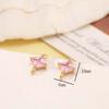 Accesorios de Joyería DIY Joyería Hecha a Mano Zircón Cuadrado Rosa Colgante Pequeño Doble Anillo Colgantes Pendientes Accesorios para Pendientes Material