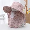 Chapéu de verão feminino estilo coreano grande beiral para colheita de chá chapéu de sol de malha respirável chapéu de equitação rosto cobrindo pescoço proteção xale chapéu de sol