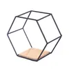 Estante Hexagonal de Pared, Hierro y Madera Maciza, Estante de Almacenamiento sin Taladro para Sala de Estar y Dormitorio, Estilo Minimalista Moderno