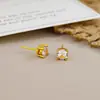 Aretes Redondos de Circonia con Cuatro Garras para Hombres y Mujeres Europeos y Americanos Simples Elegantes Versátiles Nueva Entrada 2024 Aretes de Lujo de Alta Gama