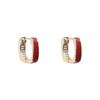Pendientes de Zircón Adorables de Doble Cara con Goteo de Aceite Pendientes Pequeños Exquisitos de Moda Retro Francesa INS Otoño e Invierno Tendencia para la Oreja