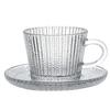 Juego de Taza de Té Roja y Vaso de Café Seis Tazas Seis Platillos Patrón Vertical Transfronterizo Patrón en Relieve Taza de Café Taza de Té Negro