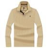 Camiseta Bordada Paula Brand Camisa Polo Masculina de Manga Longa Algodão Mercerizado Primavera & Outono Casual Gola Alta Top de Outono Camiseta Camiseta Masculina