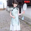 Vestido Cheongsam para Niñas Nuevo Modelo Hebilla Cuello Vertical Bordado Vestido Cheongsam Infantil Traje Elegante para Dama