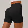 Pantalones Cortos de Yoga de Cintura Alta Nuevos Transfronterizos Europa Ajustados Sin Costuras Levantamiento de Glúteos de Tres Cuartos Longitud Fitness al Aire Libre Deportes Pantalones de Yoga