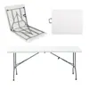 Mesa Plegable de Plástico Blanco Mesa Plegable Minimalista Moderna para Banquetes Mesa Plegable para Puesto Mesa Larga Portátil para Exteriores
