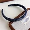 Faixa de Cabelo Xadrez Fino Estilo Vintage Universitário Doce Versátil Faixa de Cabelo Xadrez Jovem Borda Fina Esponja Faixa de Cabelo com Coroa Alta