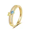 Anillo de amor de doble capa transfronterizo para mujer, personalizado, con diseño de nicho en forma de corazón, elegante y combinable.