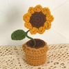 Decoración creativa tejida a mano transfronteriza con rosas y girasoles artificiales en macetas de comercio exterior europeo y americano.
