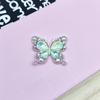 Nuevo accesorio transfronterizo de 34*40 MM con forma de mariposa de cristal con diamantes de imitación en polvo de aleación de color, accesorios para el cabello y ropa, accesorios de bricolaje