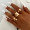 Anillos apilables de diseño único para mujer, estilo bohemio retro europeo y americano, de moda coreana, de venta caliente transfronteriza