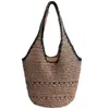 Bolso Tejido de Hombro de Gran Capacidad, Nuevo Bolso de Mano Casual Calado, Bolso Tejido para Mujer, Bolso de Playa Estilo Resort Costero